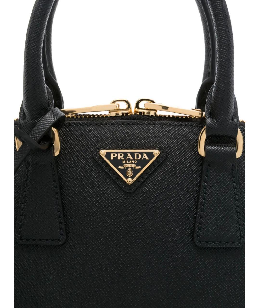 PRADA Черная кожаная сумка с короткими ручками, фото 5