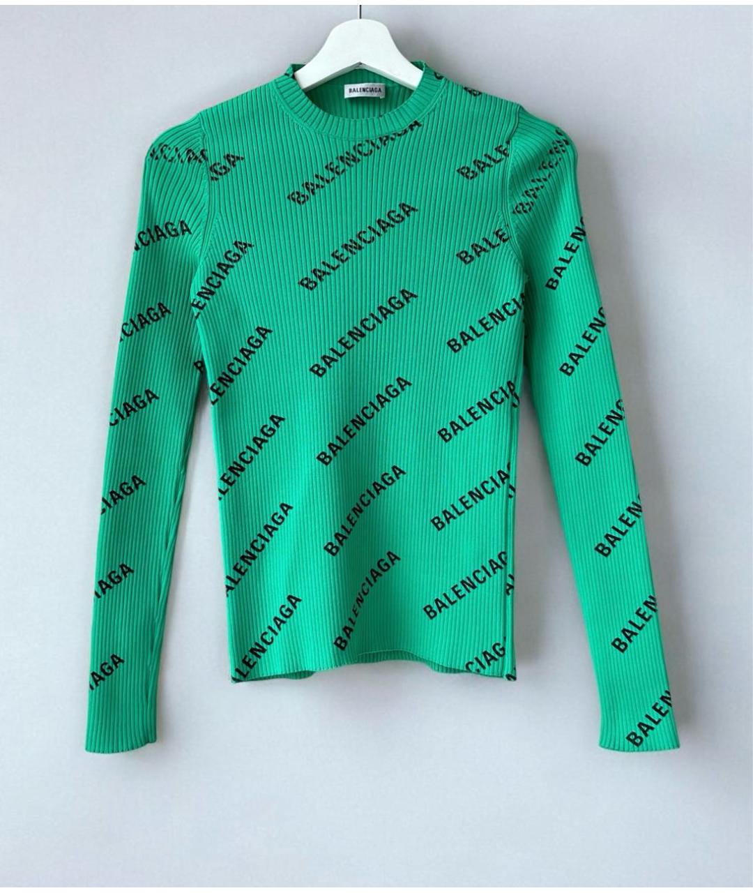BALENCIAGA Зеленый полиамидовый джемпер / свитер, фото 2