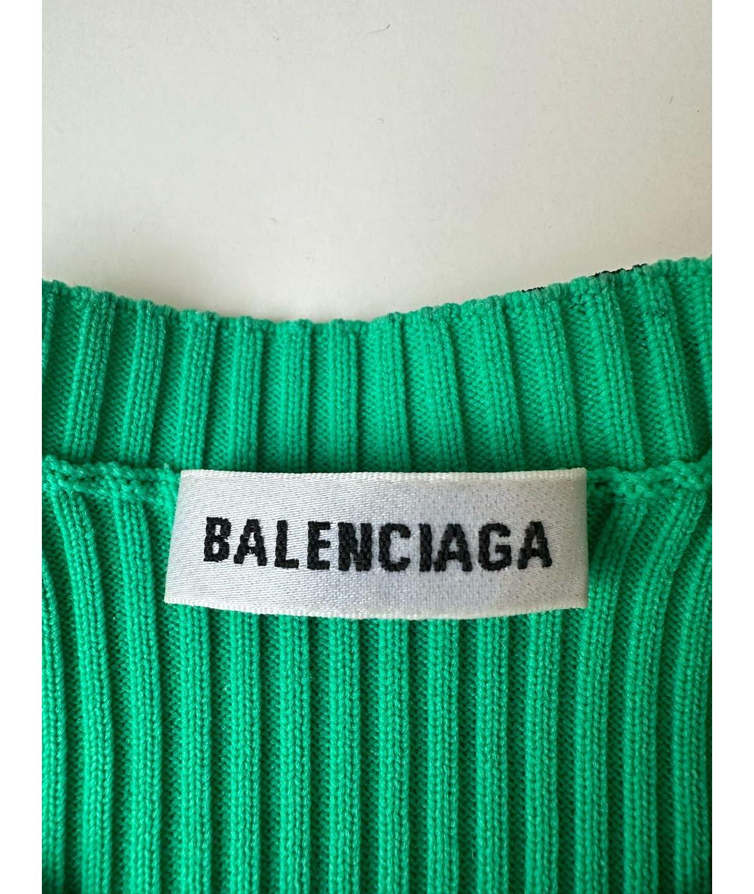 BALENCIAGA Зеленый полиамидовый джемпер / свитер, фото 5