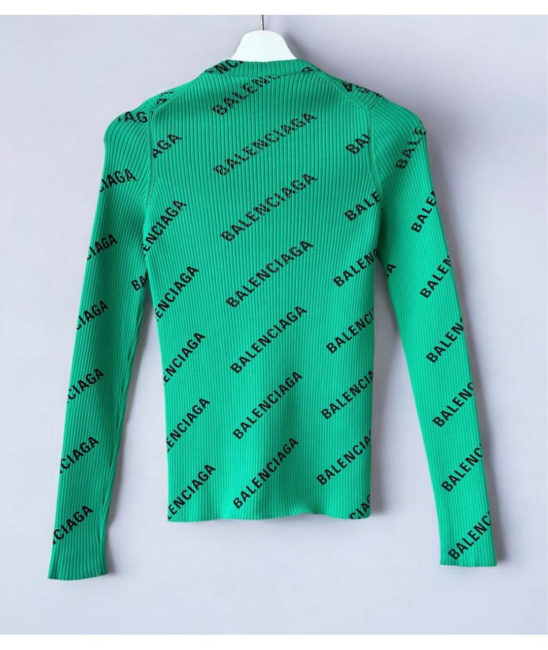 BALENCIAGA Зеленый полиамидовый джемпер / свитер, фото 3