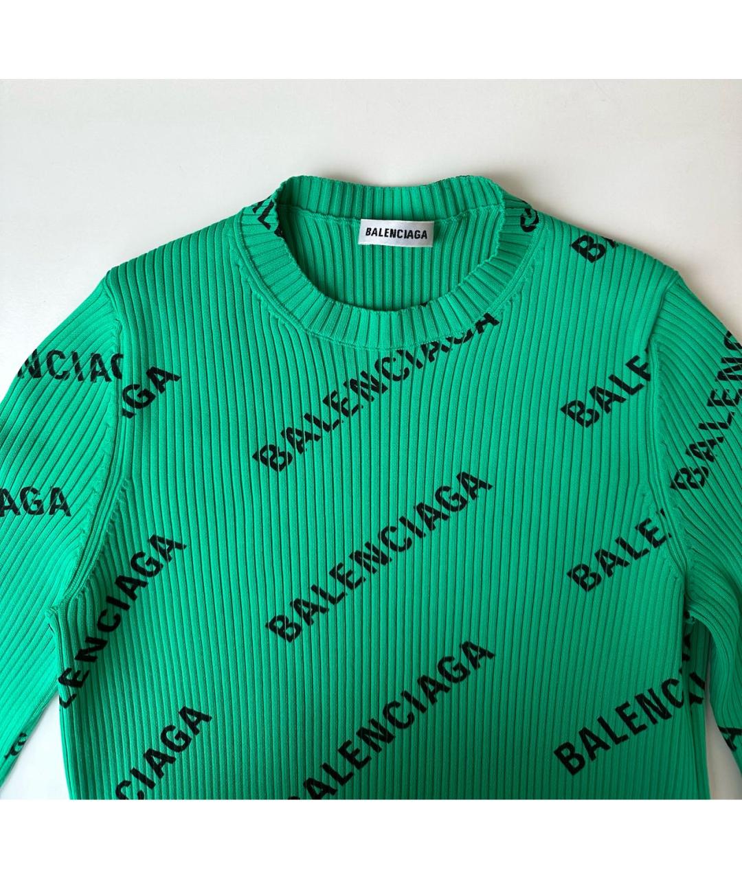 BALENCIAGA Зеленый полиамидовый джемпер / свитер, фото 4