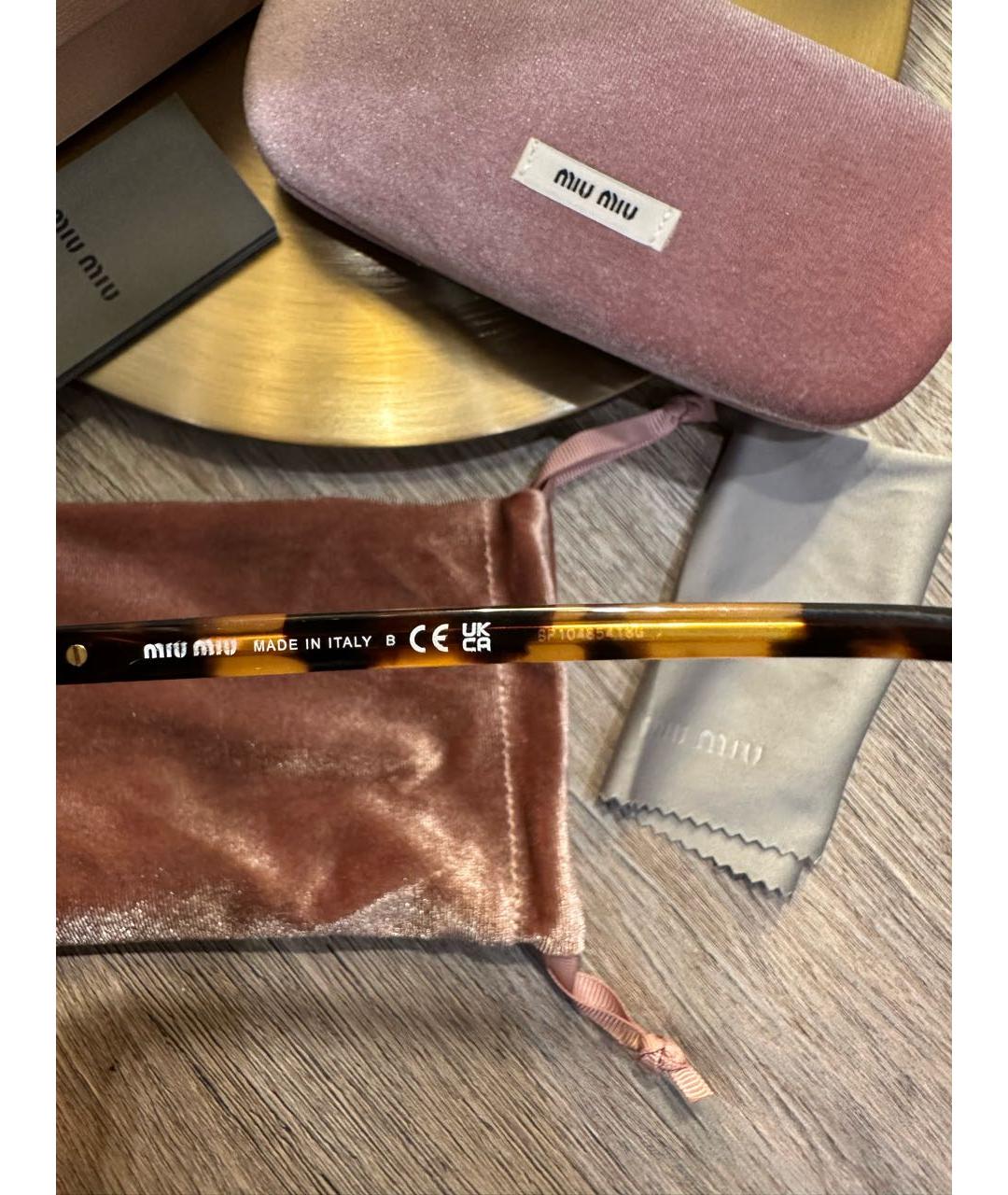 MIU MIU Розовые пластиковые солнцезащитные очки, фото 7