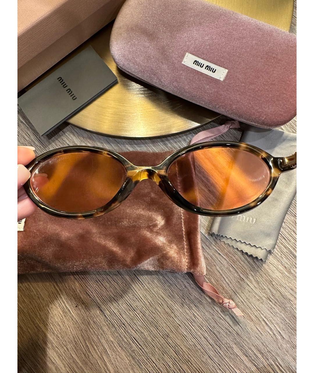 MIU MIU Розовые пластиковые солнцезащитные очки, фото 5