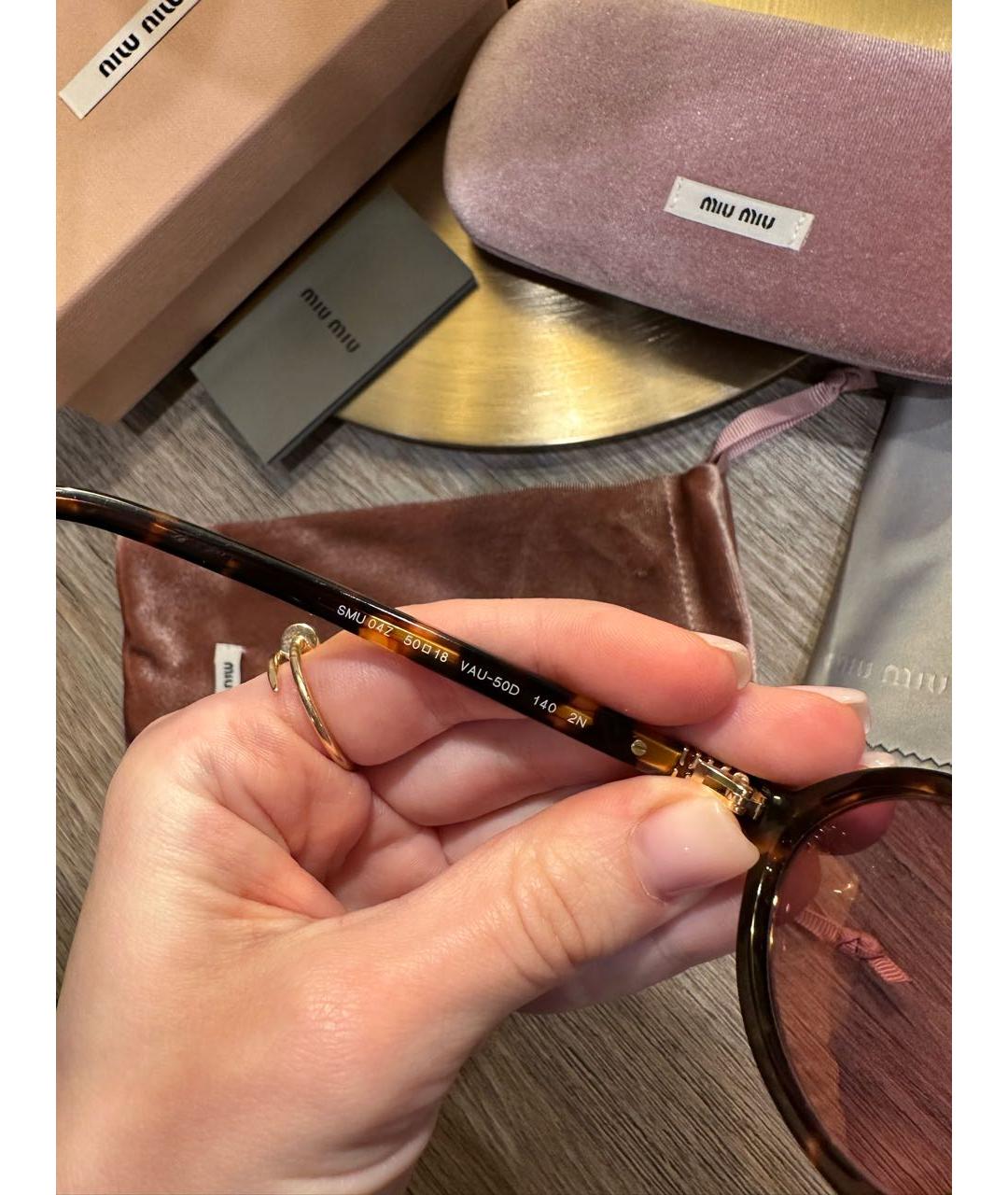 MIU MIU Розовые пластиковые солнцезащитные очки, фото 8