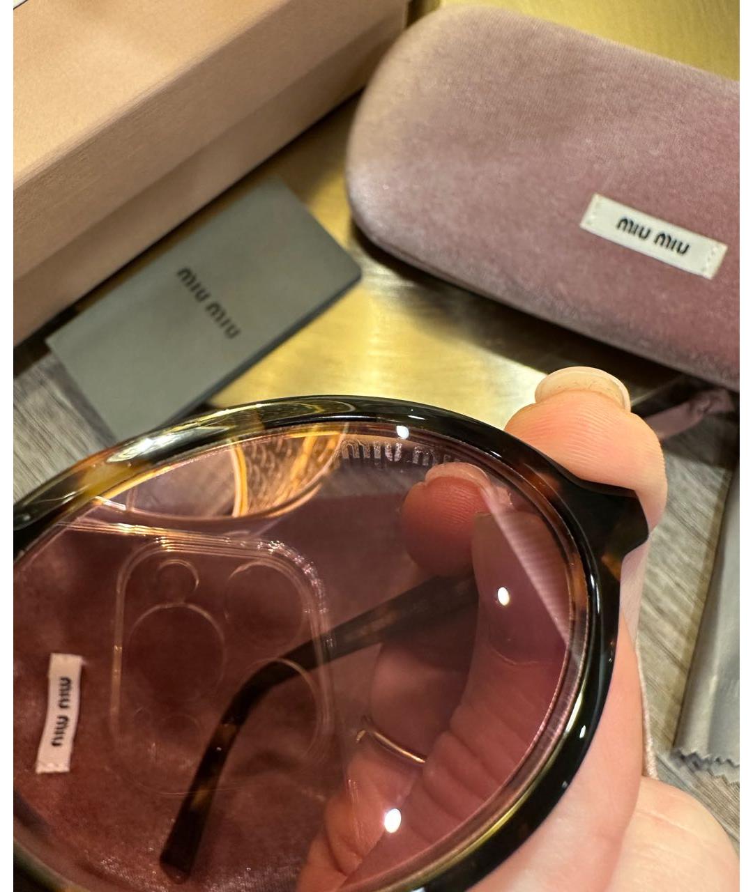 MIU MIU Розовые пластиковые солнцезащитные очки, фото 6