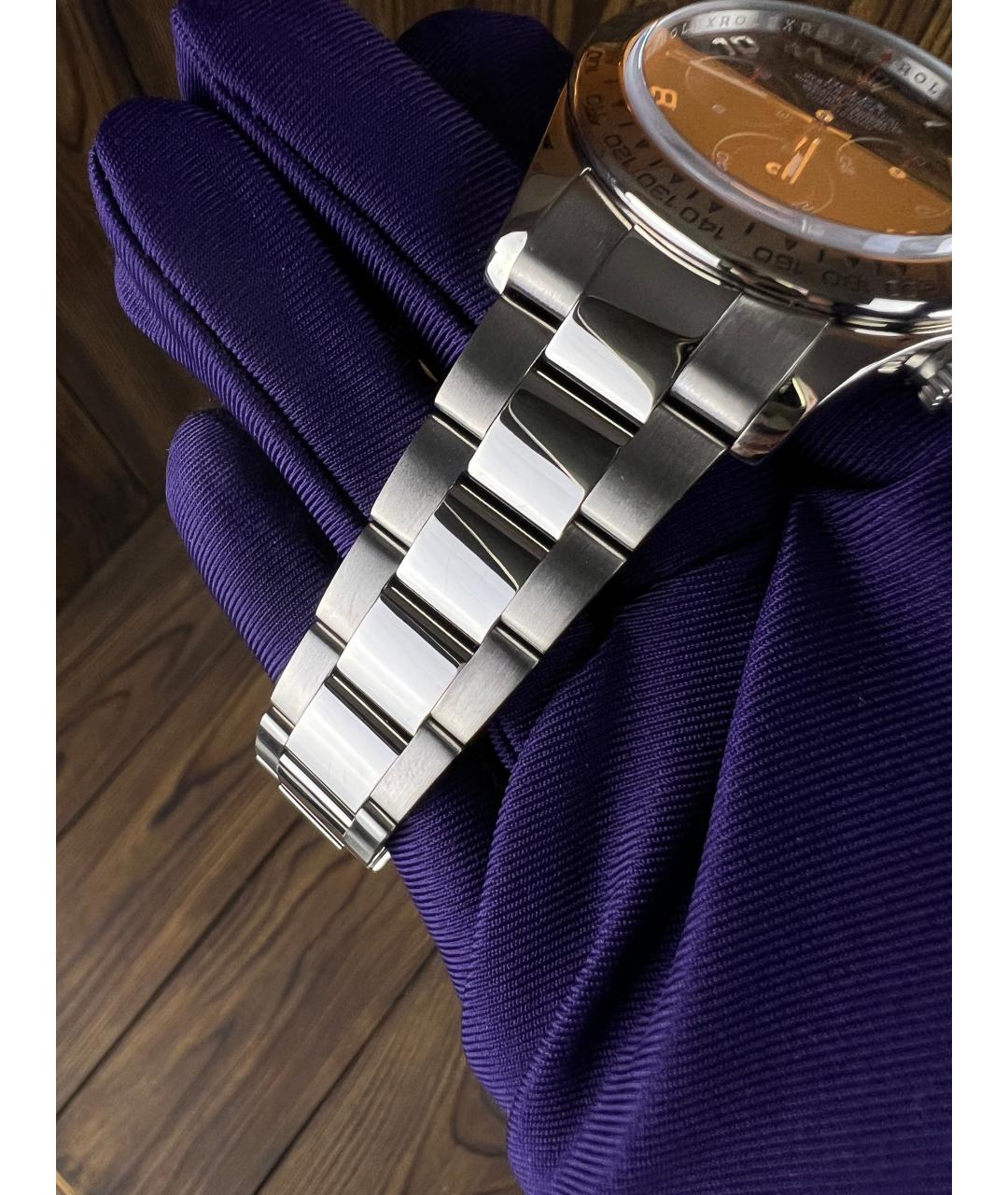 ROLEX Черные часы из белого золота, фото 4