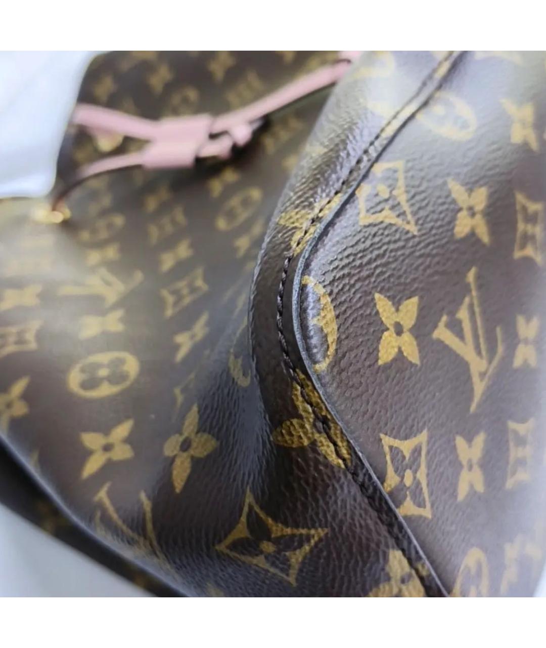 LOUIS VUITTON Коричневая кожаная сумка тоут, фото 8