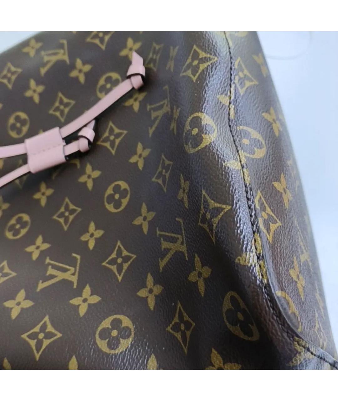 LOUIS VUITTON Коричневая кожаная сумка тоут, фото 7