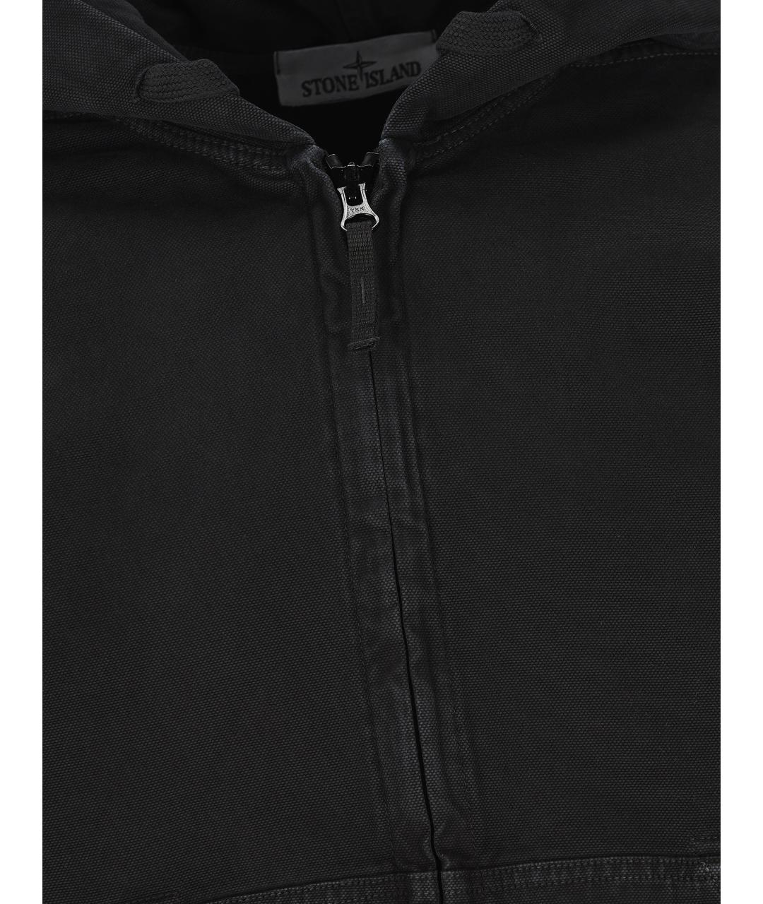 STONE ISLAND Черная хлопковая куртка, фото 2
