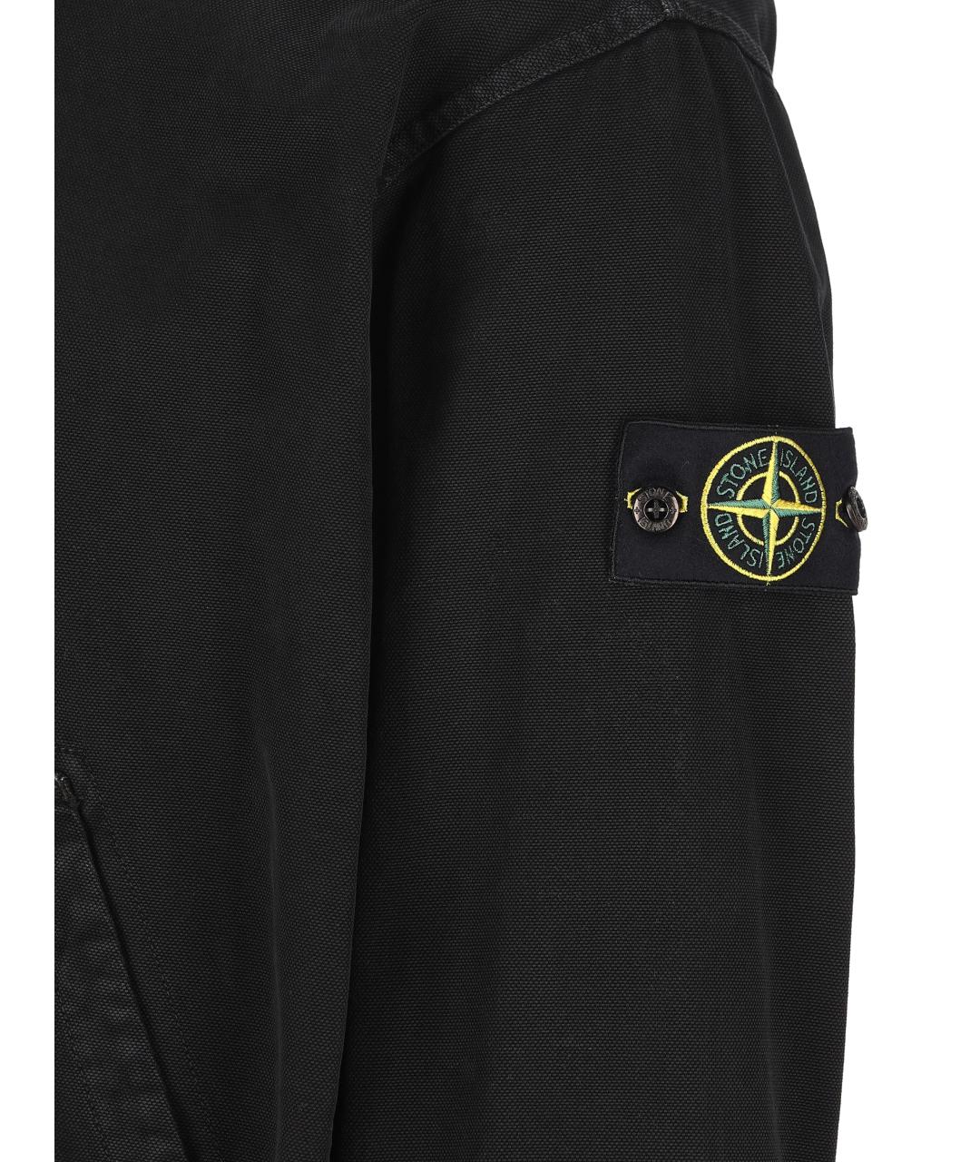 STONE ISLAND Черная хлопковая куртка, фото 3