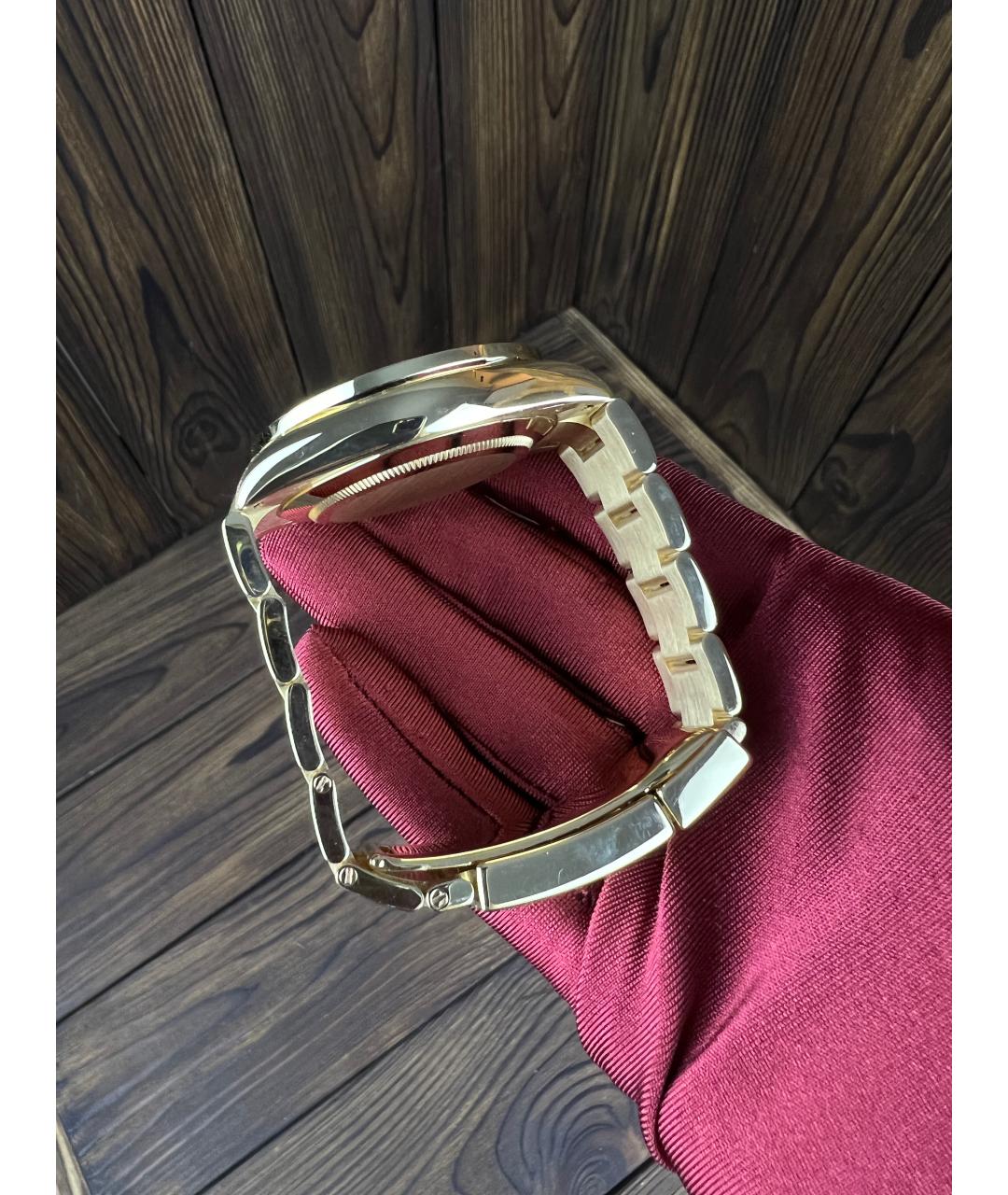 ROLEX Черные часы из желтого золота, фото 6