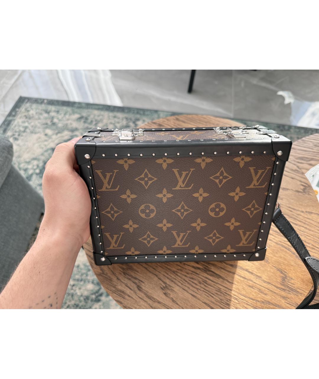 LOUIS VUITTON Коричневая кожаная поясная сумка, фото 5