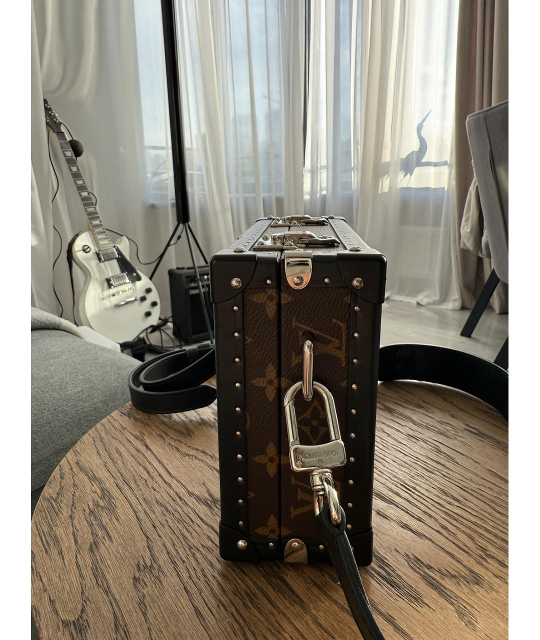 LOUIS VUITTON Коричневая кожаная поясная сумка, фото 4