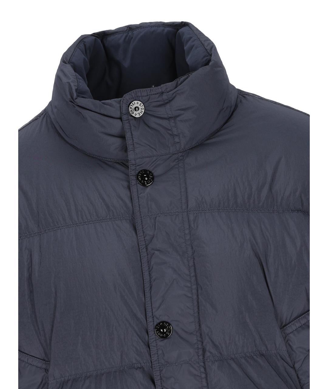 STONE ISLAND Синий полиамидовый пуховик, фото 2