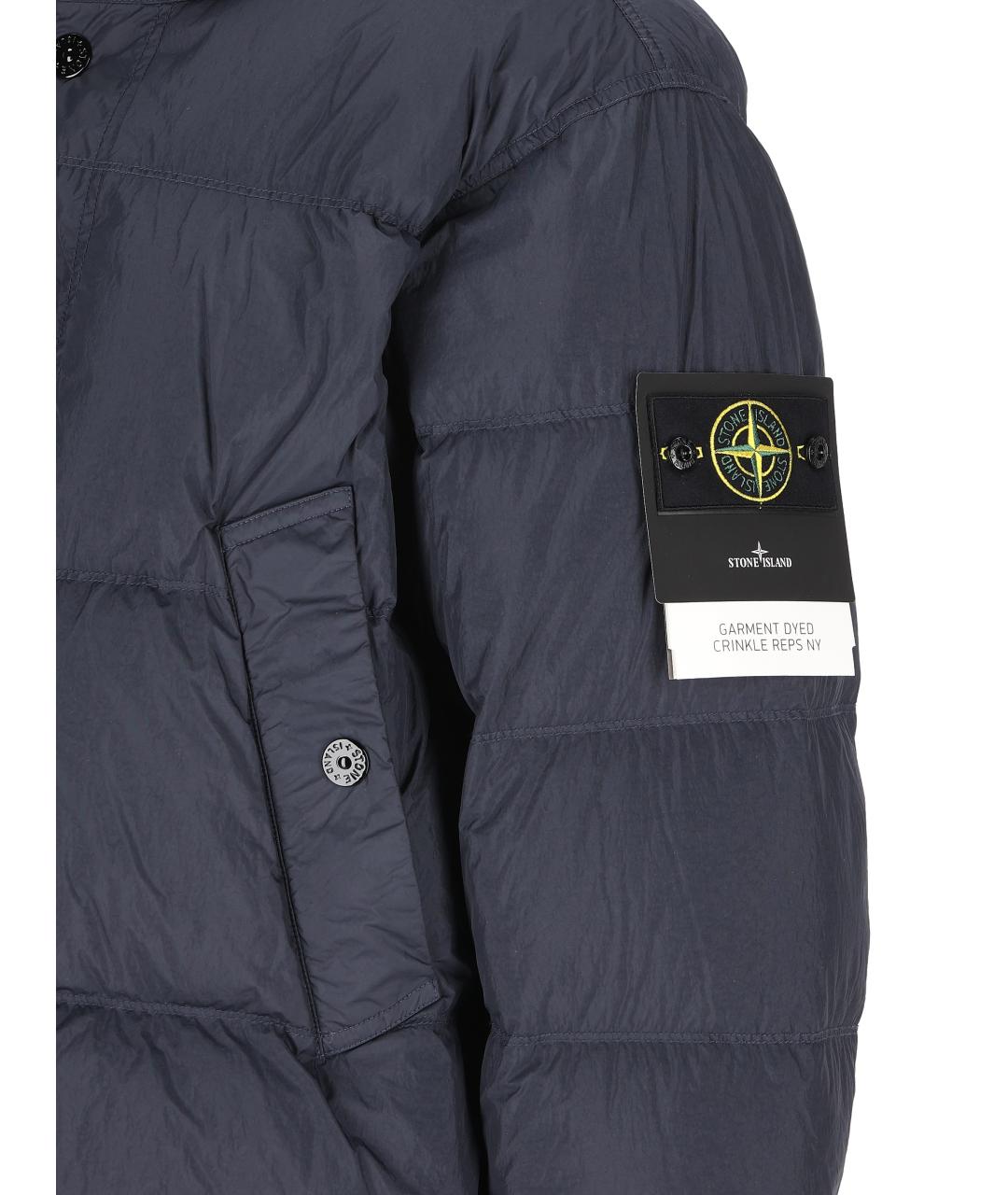 STONE ISLAND Синий полиамидовый пуховик, фото 3