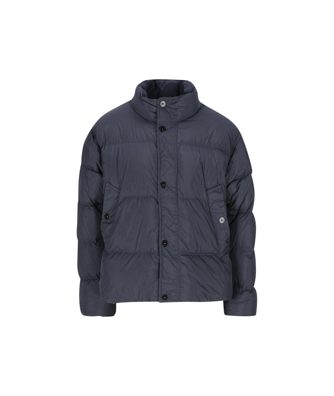 STONE ISLAND Синий полиамидовый пуховик, фото 1