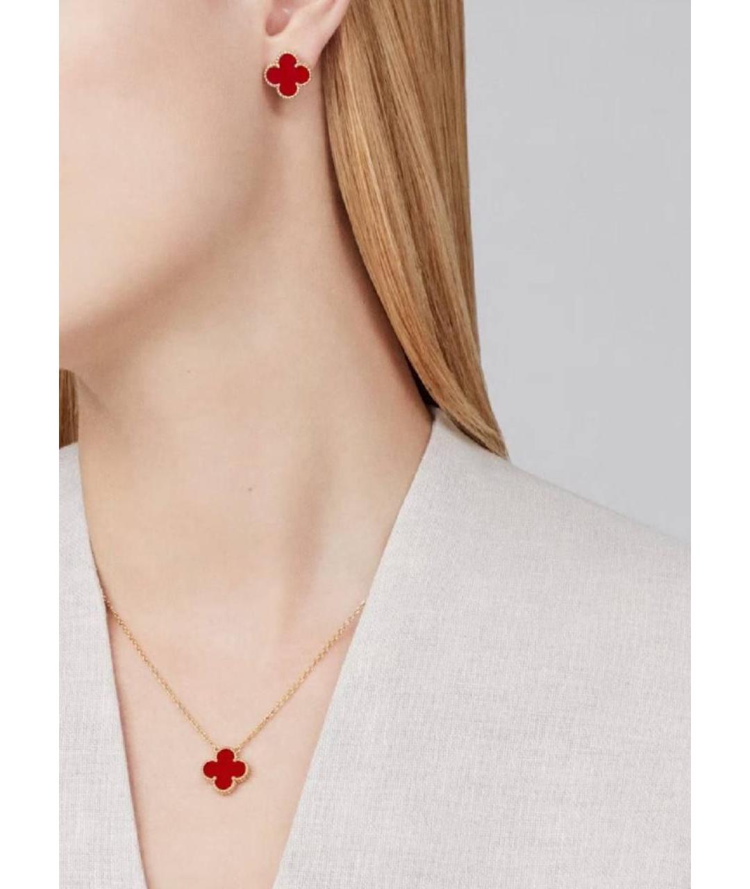 VAN CLEEF & ARPELS Красные серьги из желтого золота, фото 4