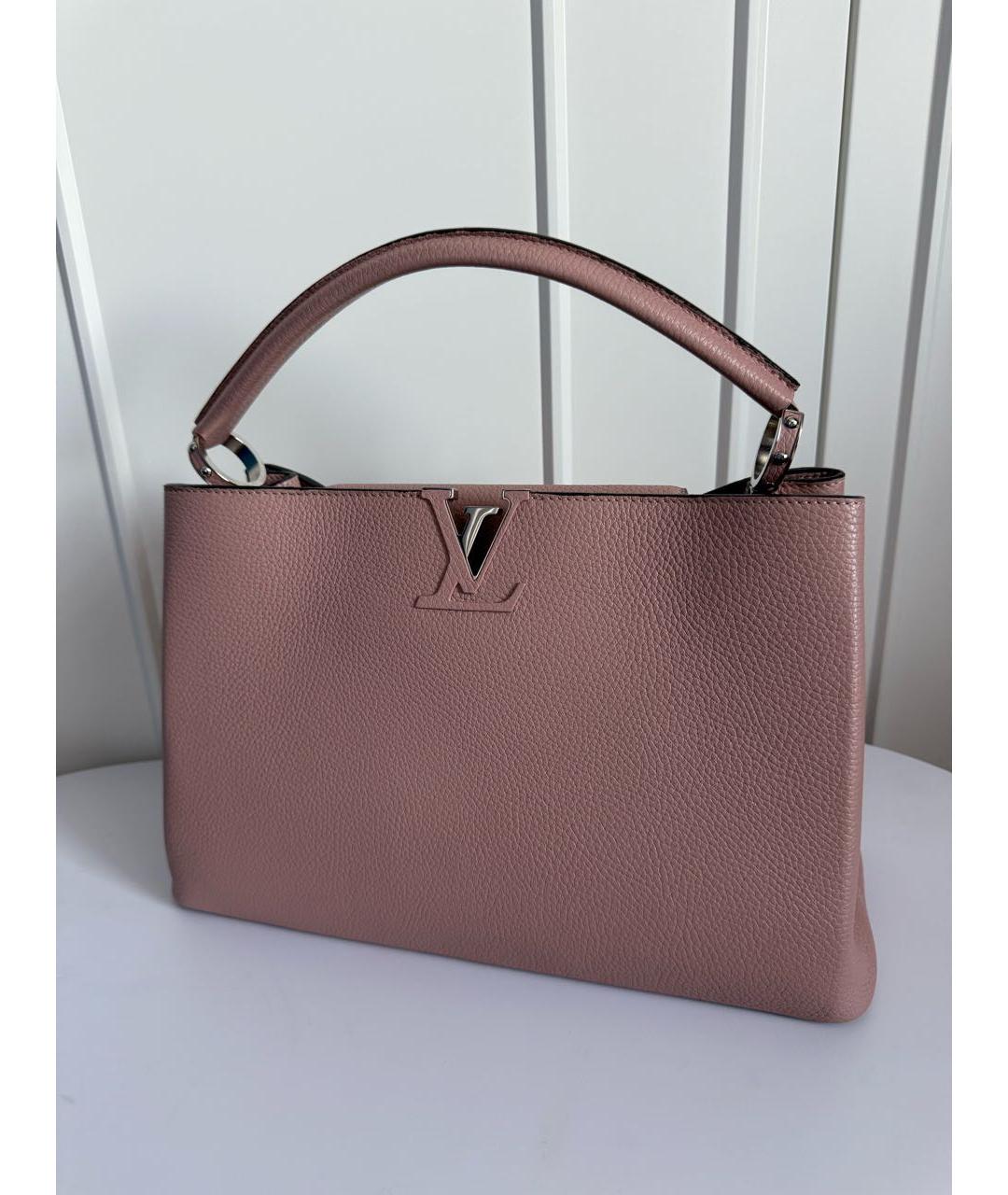 LOUIS VUITTON Розовая кожаная сумка тоут, фото 2
