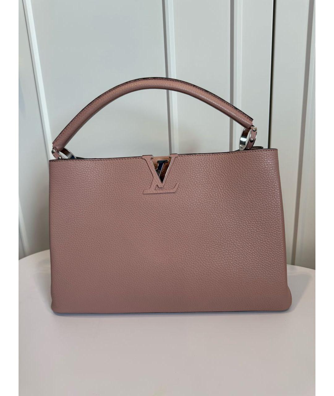 LOUIS VUITTON Розовая кожаная сумка тоут, фото 8