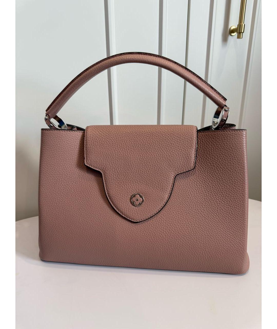 LOUIS VUITTON Розовая кожаная сумка тоут, фото 3
