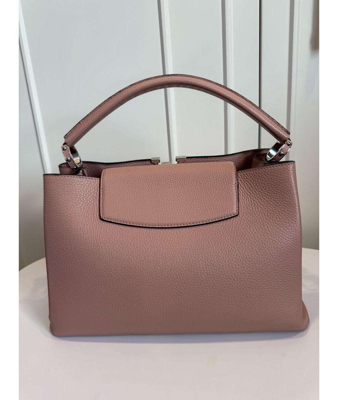 LOUIS VUITTON Розовая кожаная сумка тоут, фото 7
