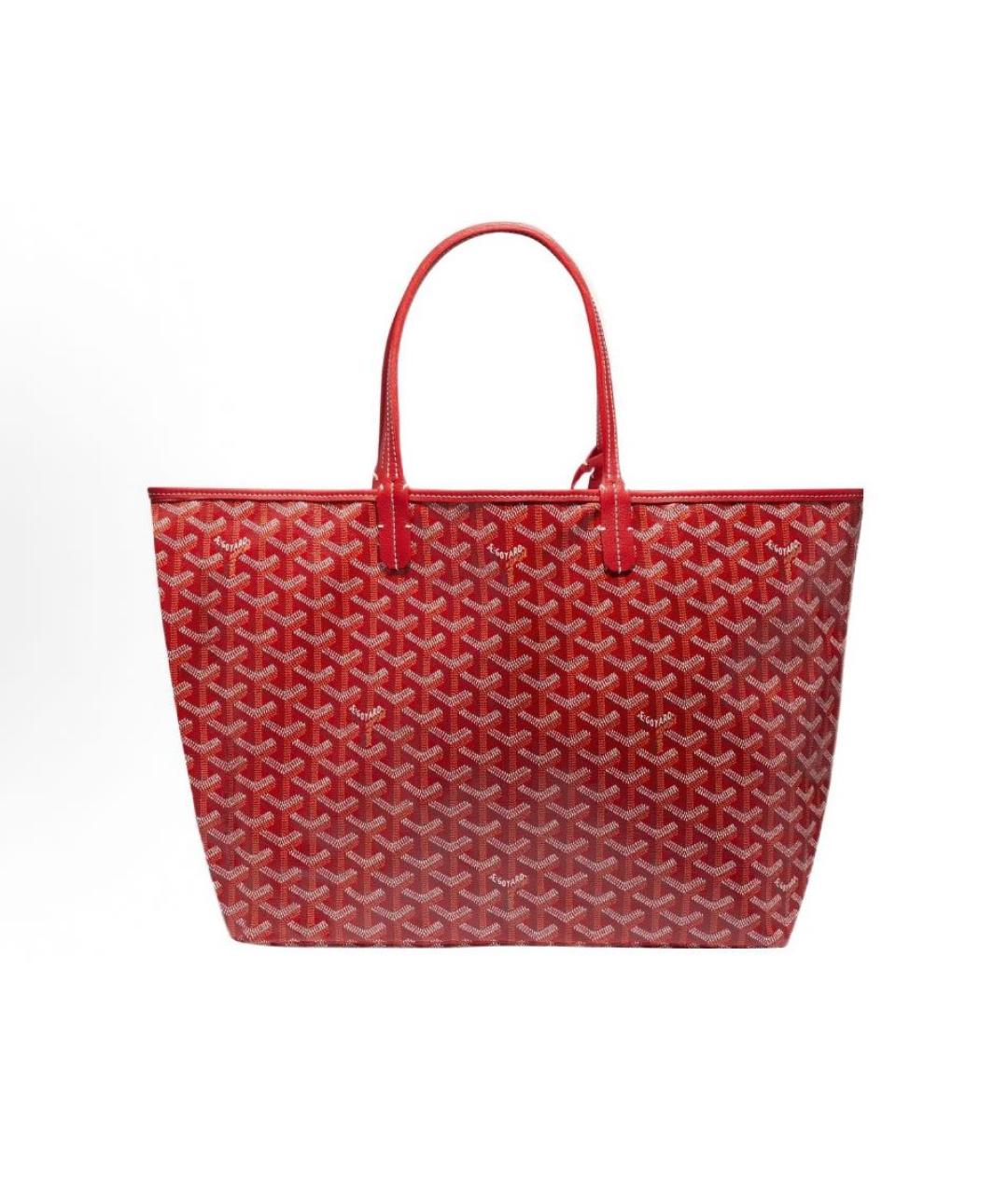 GOYARD Красная кожаная сумка тоут, фото 2