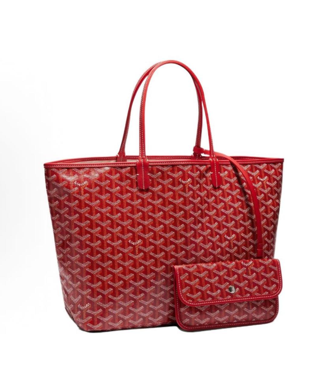 GOYARD Красная кожаная сумка тоут, фото 6