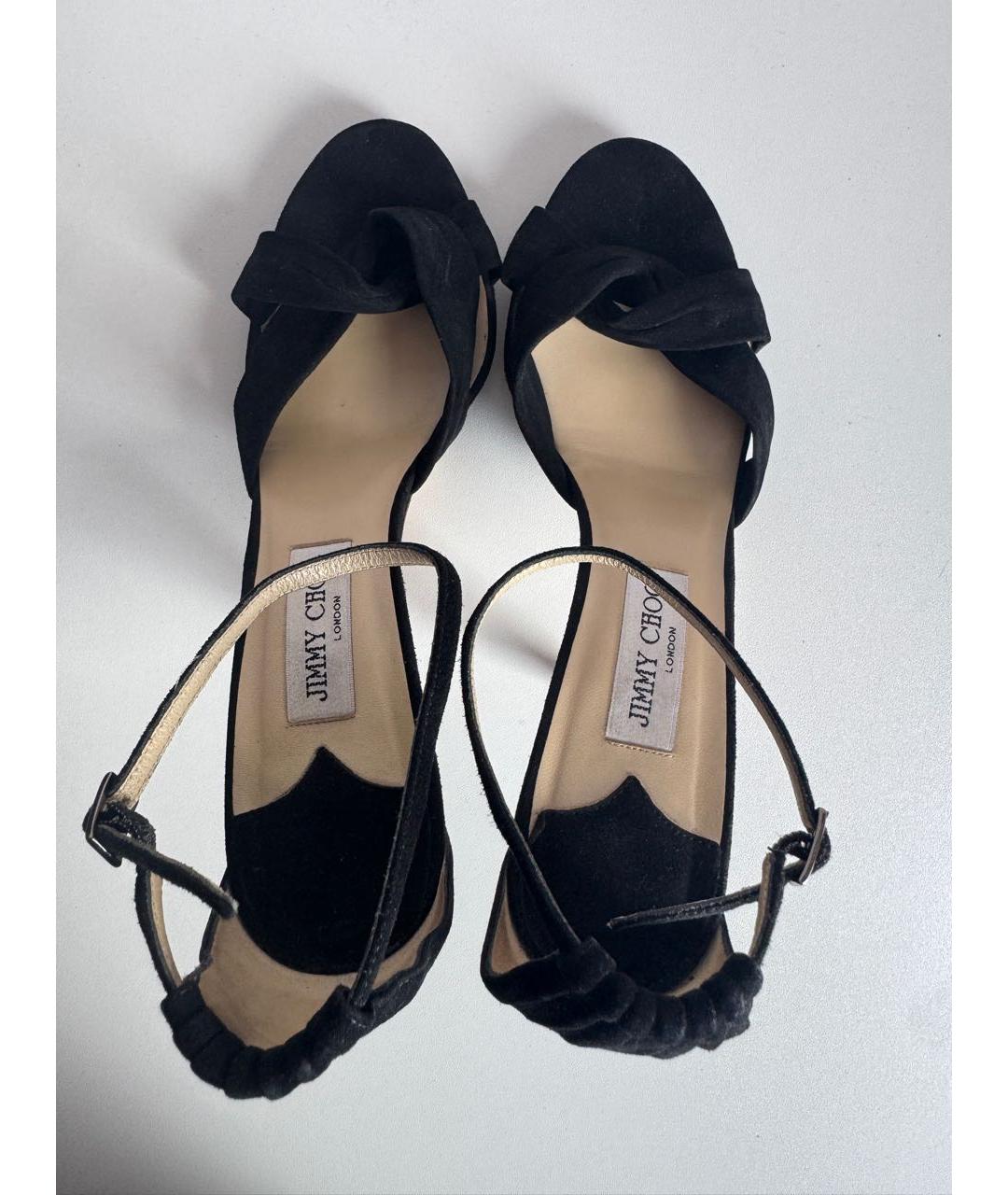 JIMMY CHOO Черные замшевые босоножки, фото 3