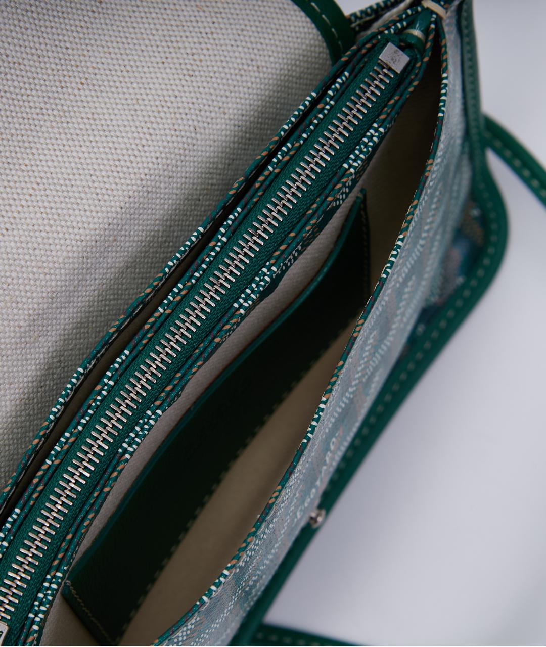 GOYARD Зеленая кожаная сумка через плечо, фото 8