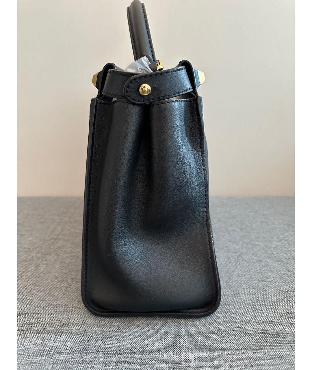 FENDI Черная кожаная сумка тоут, фото 2