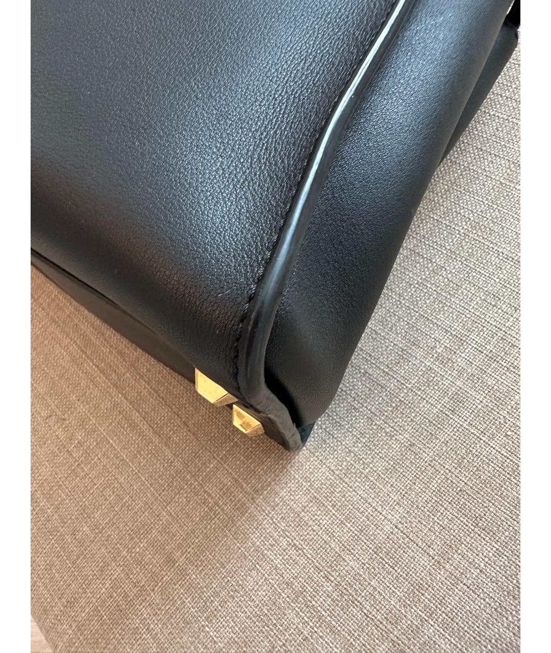 FENDI Черная кожаная сумка тоут, фото 6