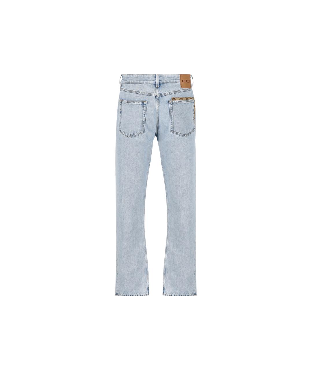 GUCCI Голубые прямые джинсы, фото 4