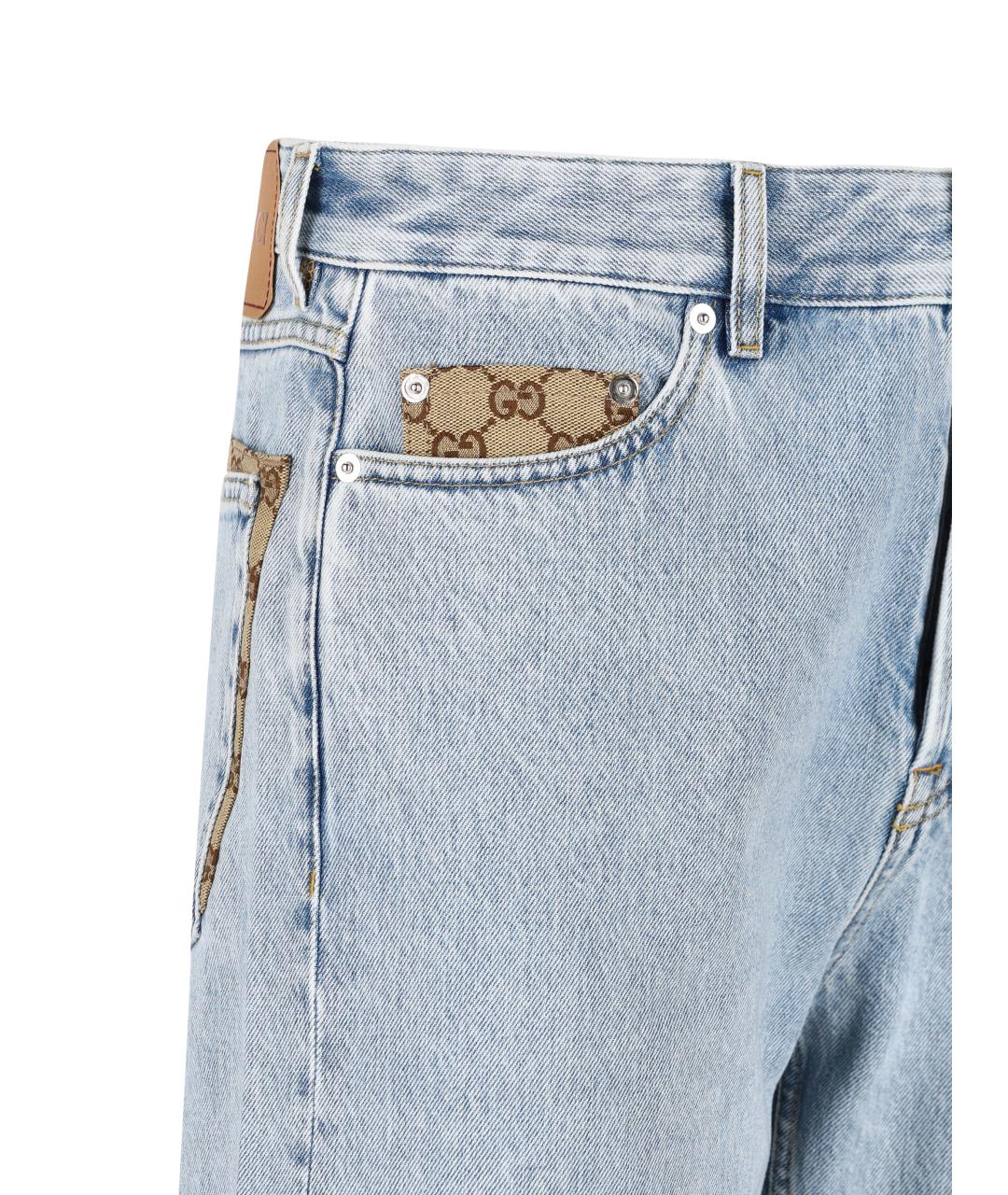 GUCCI Голубые прямые джинсы, фото 2