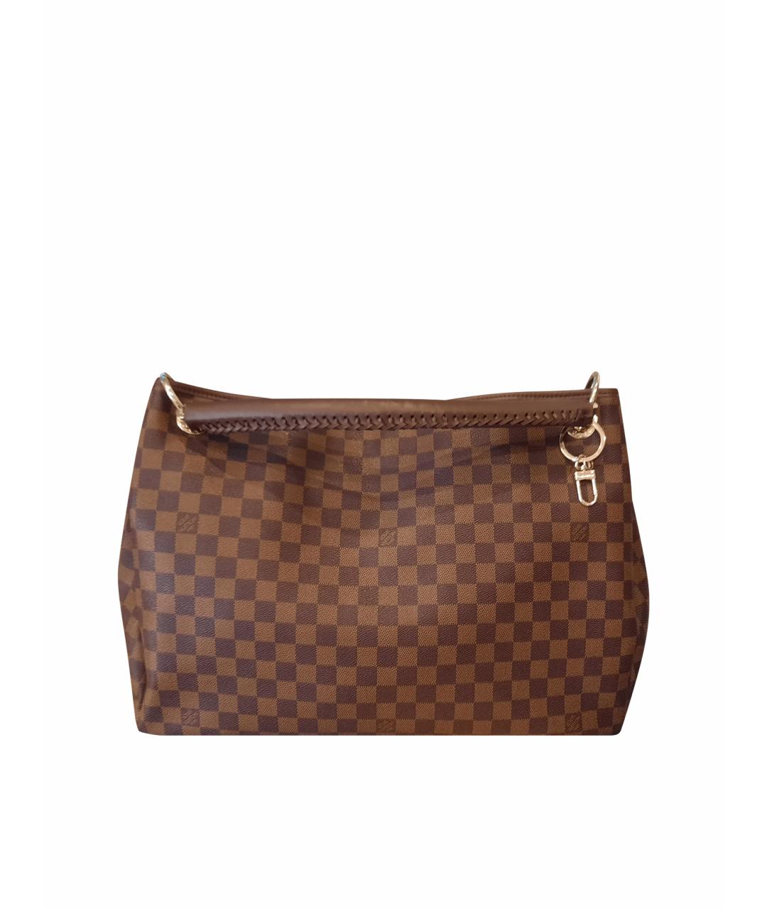 LOUIS VUITTON Коричневая кожаная сумка тоут, фото 1