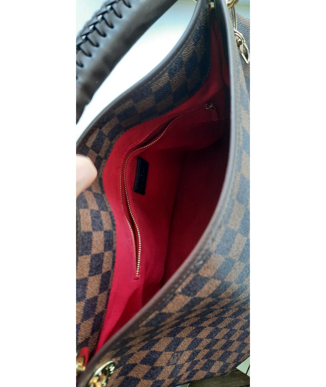 LOUIS VUITTON Коричневая кожаная сумка тоут, фото 6