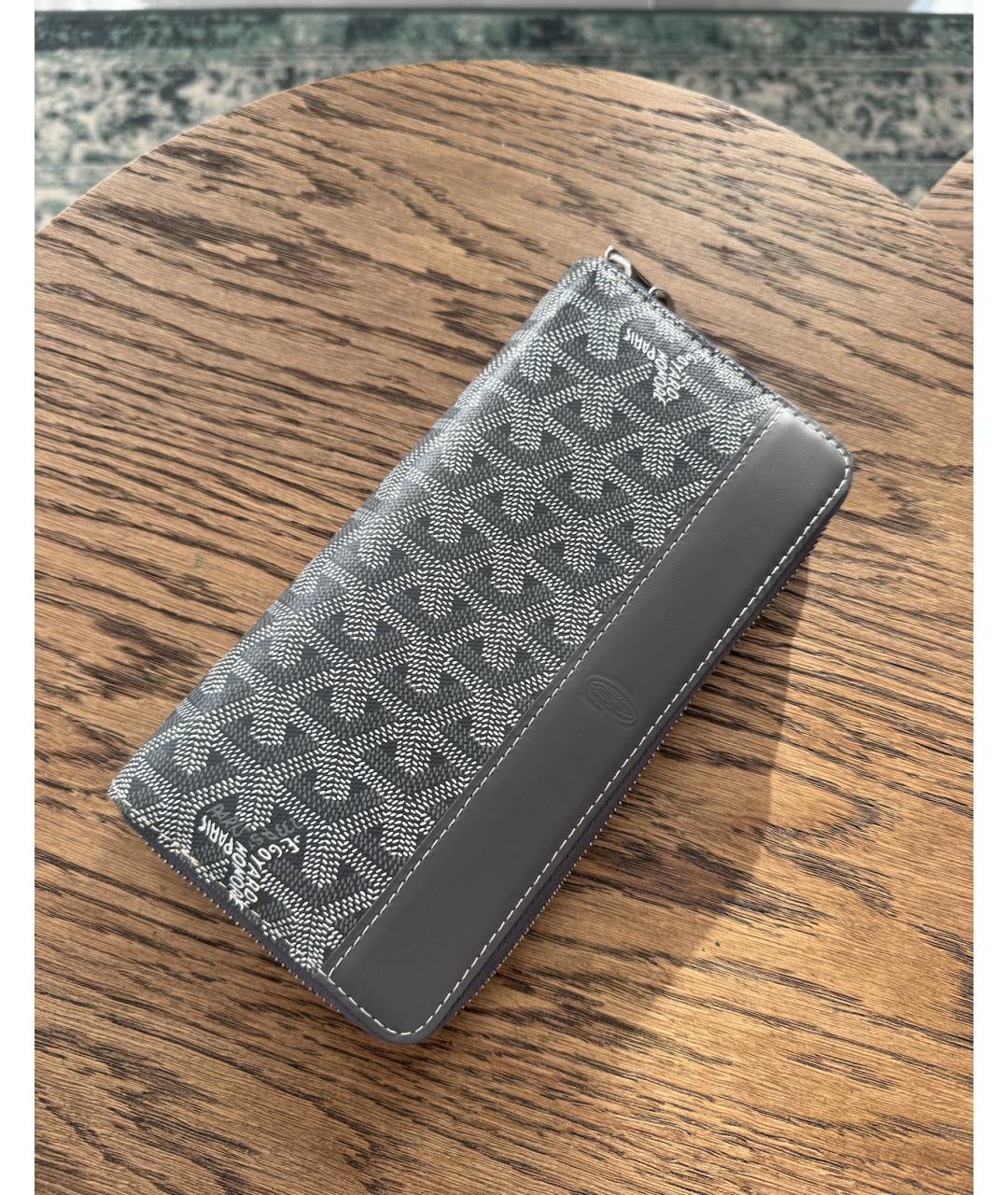 GOYARD Серый кожаный кошелек, фото 6