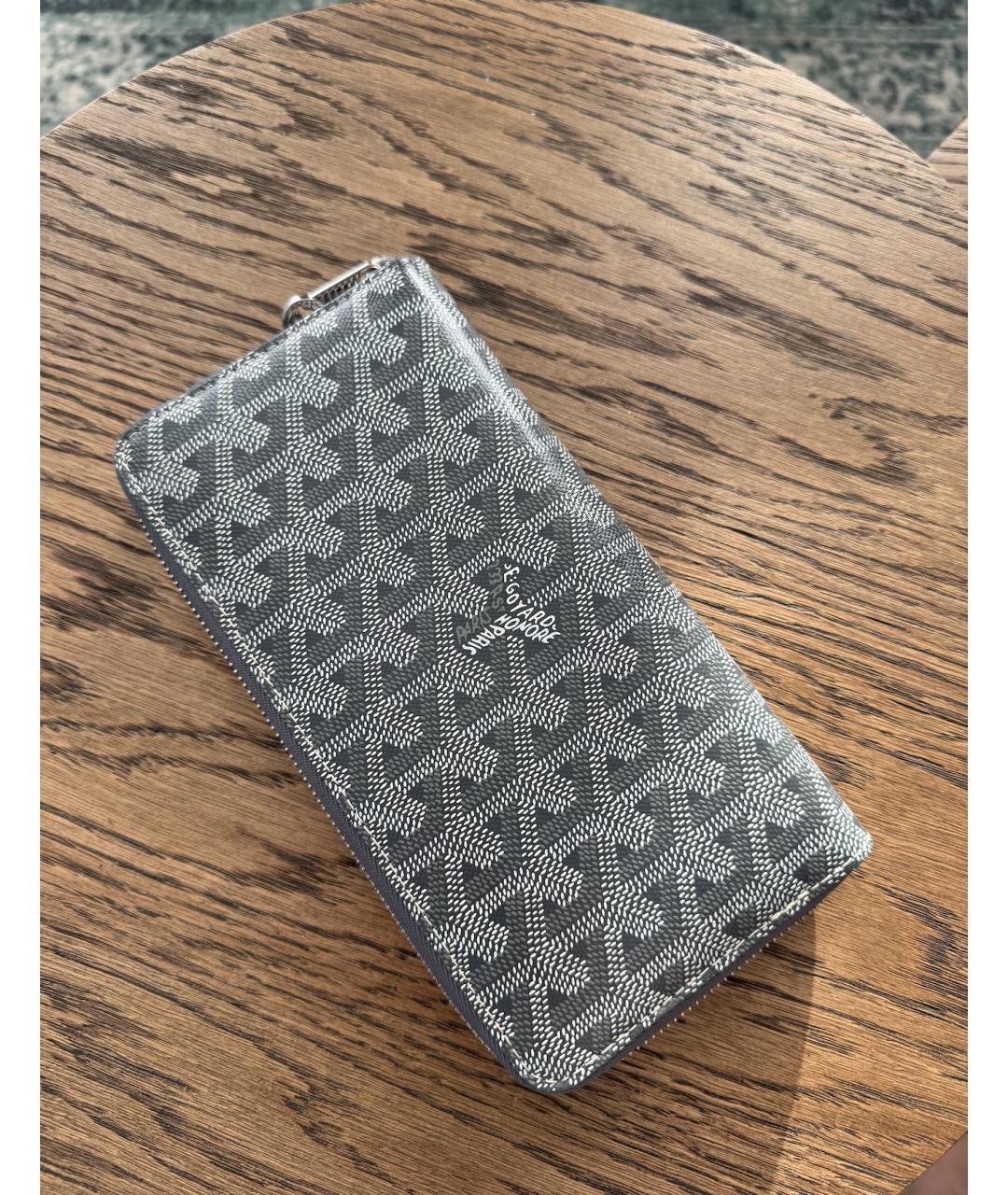GOYARD Серый кожаный кошелек, фото 2
