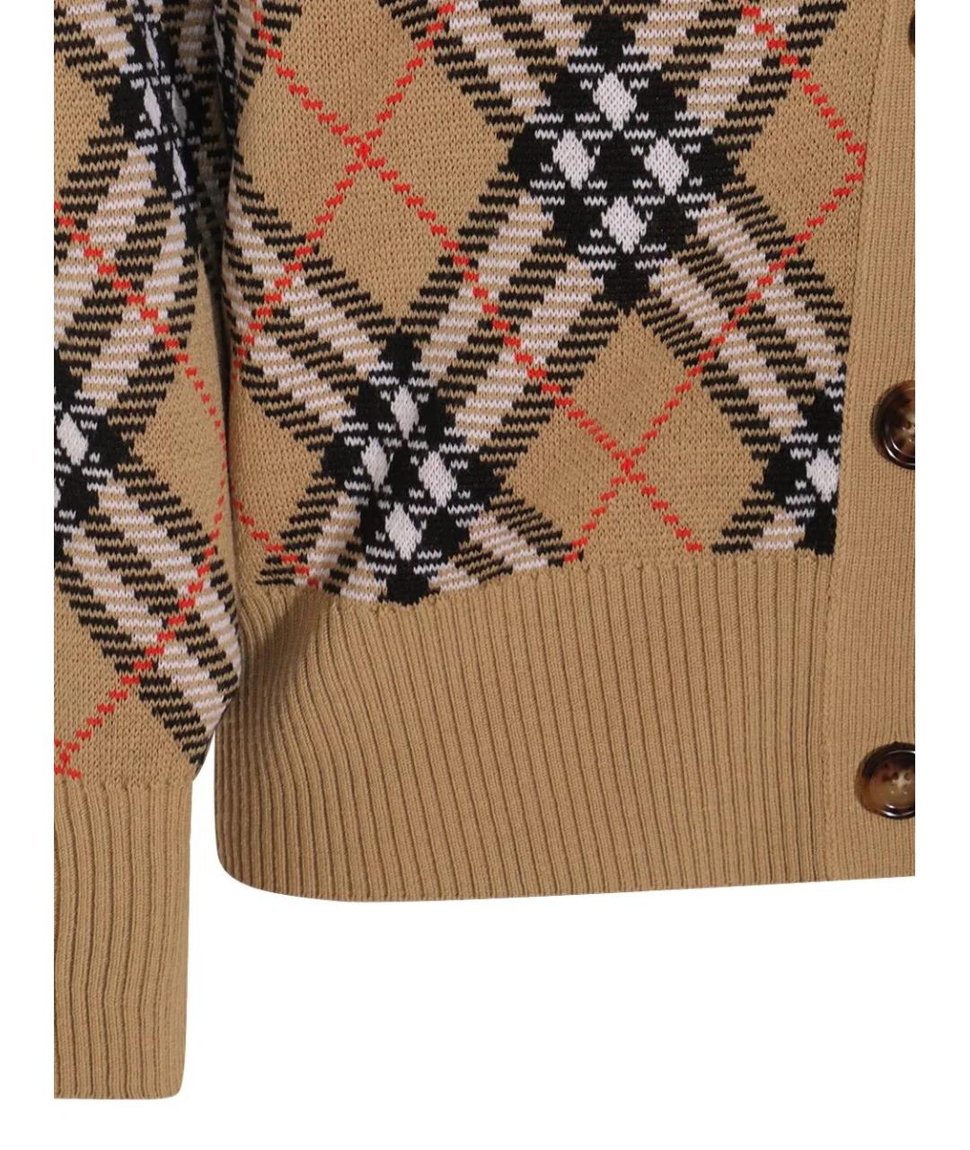 BURBERRY Коричневый шерстяной кардиган, фото 3