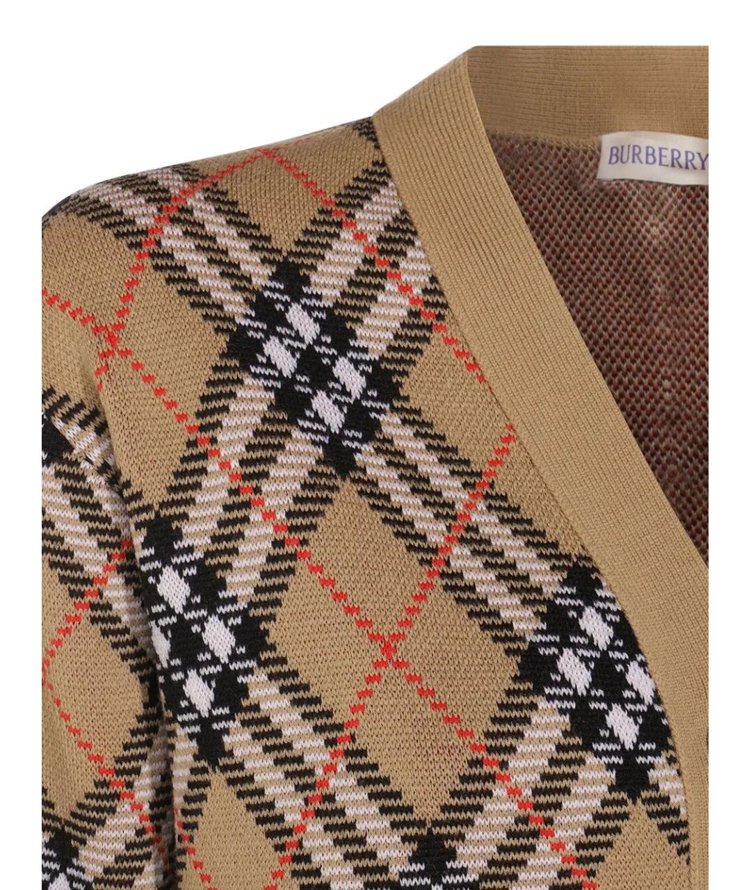 BURBERRY Коричневый шерстяной кардиган, фото 4