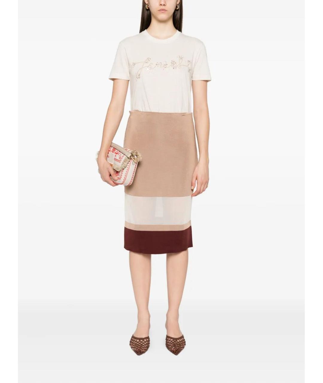 FENDI Бежевая хлопковая футболка, фото 5