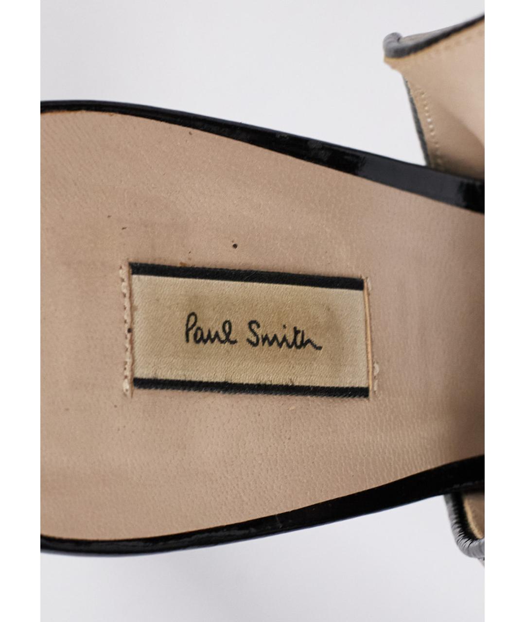 PAUL SMITH Серые кожаные босоножки, фото 3