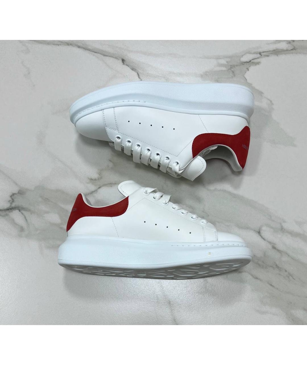 ALEXANDER MCQUEEN Белые кожаные низкие кроссовки / кеды, фото 3
