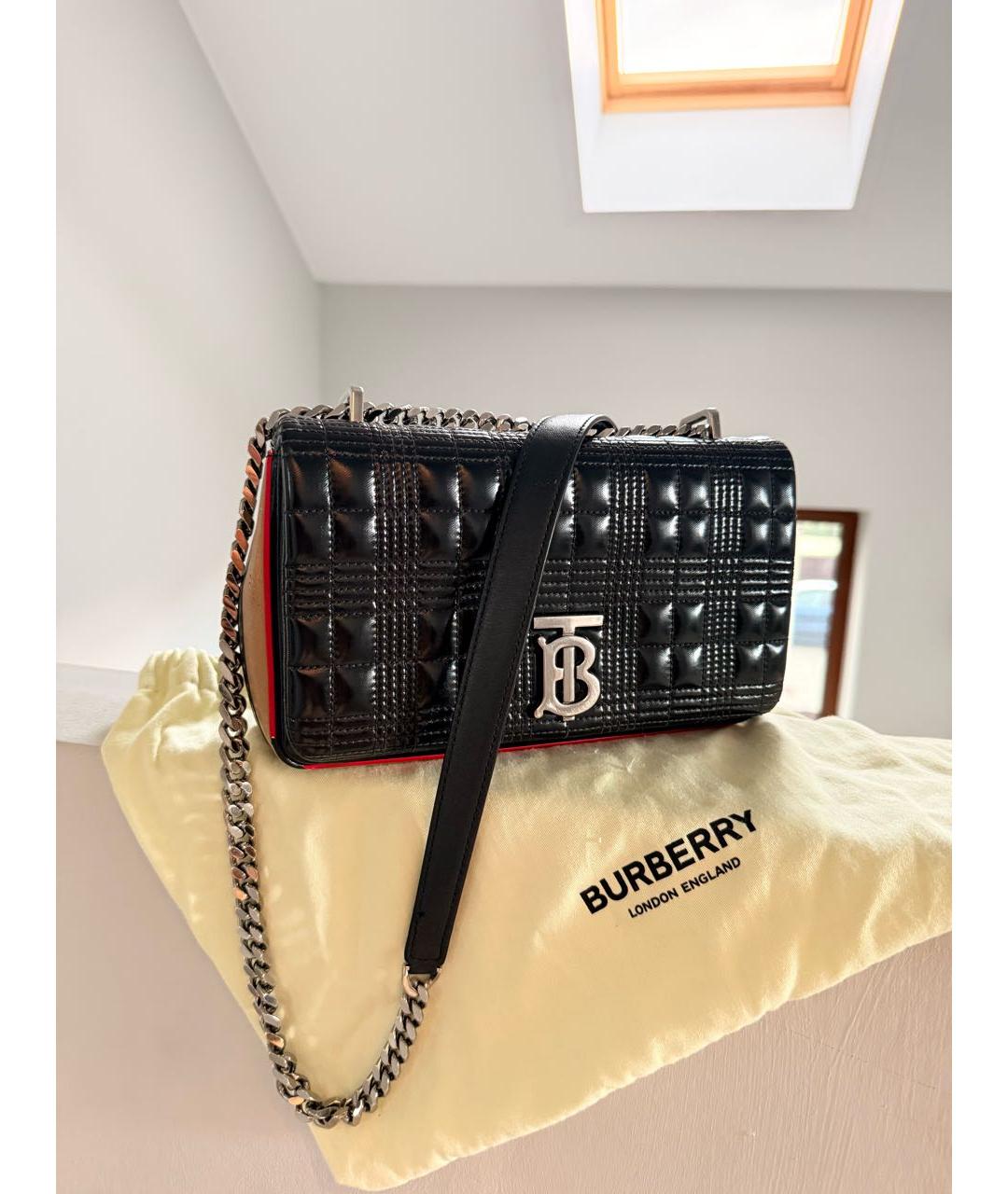 BURBERRY Черная кожаная сумка через плечо, фото 8