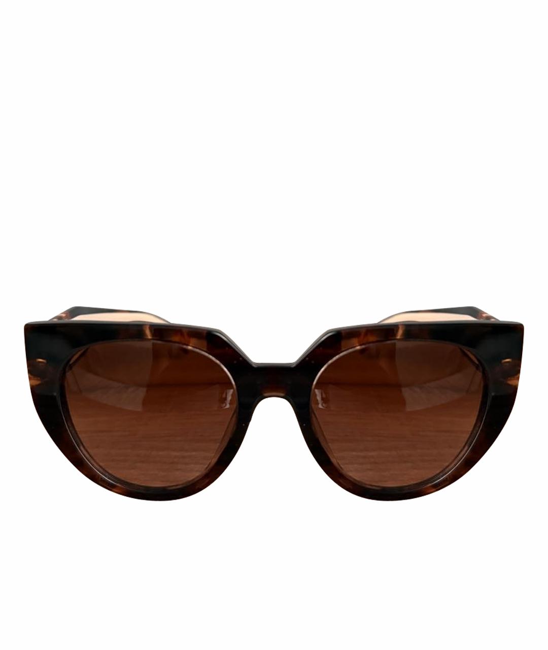 PRADA Коричневые пластиковые солнцезащитные очки, фото 1