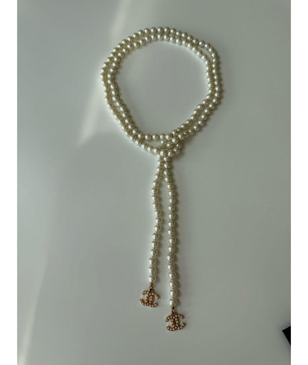 CHANEL Белое колье, фото 6