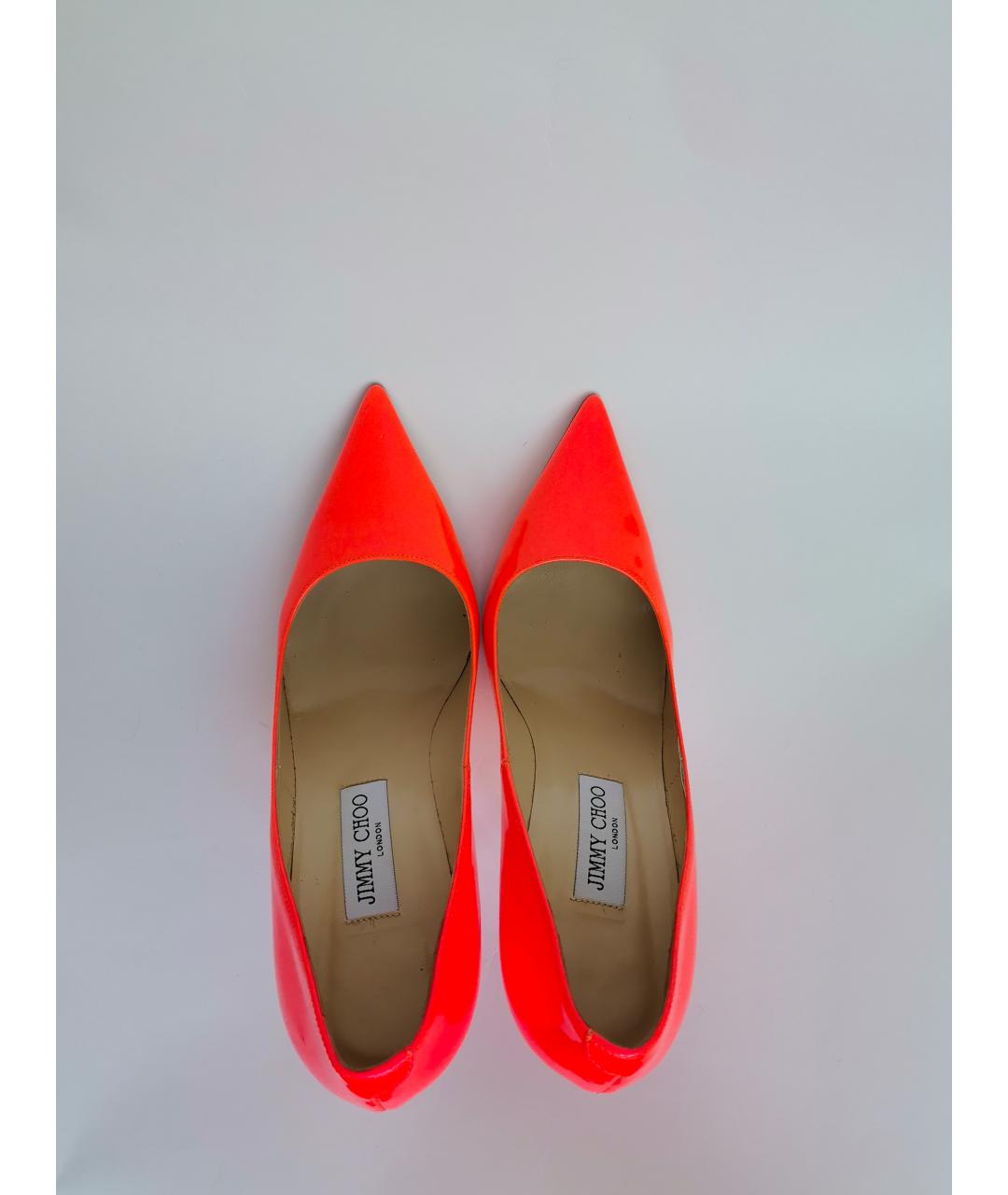 JIMMY CHOO Оранжевое туфли из лакированной кожи, фото 3