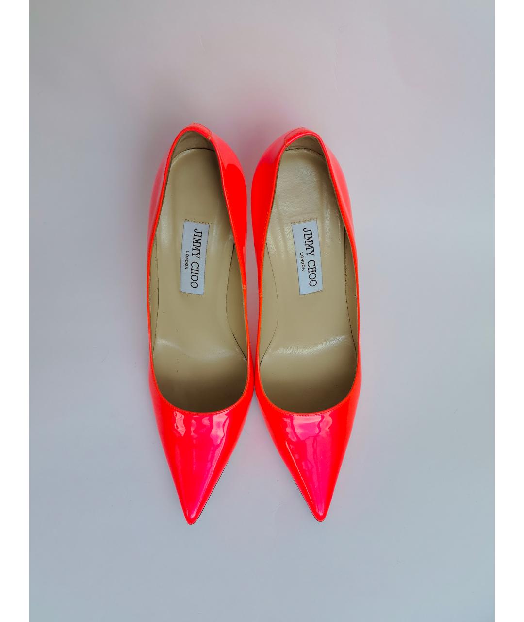 JIMMY CHOO Оранжевое туфли из лакированной кожи, фото 2
