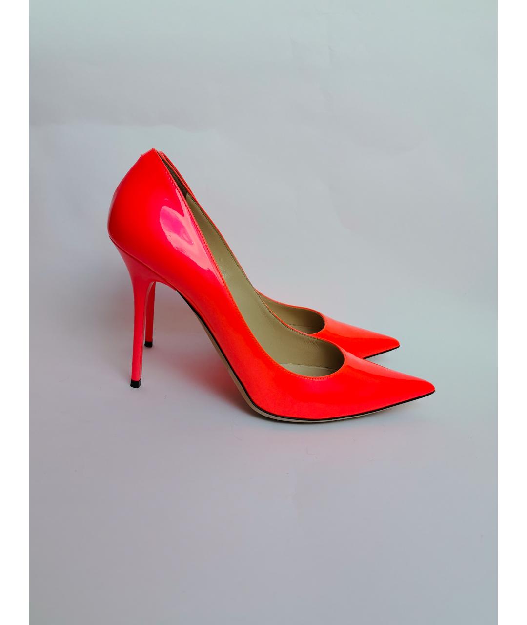 JIMMY CHOO Оранжевое туфли из лакированной кожи, фото 6