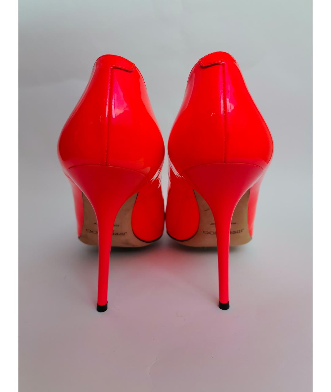 JIMMY CHOO Оранжевое туфли из лакированной кожи, фото 4