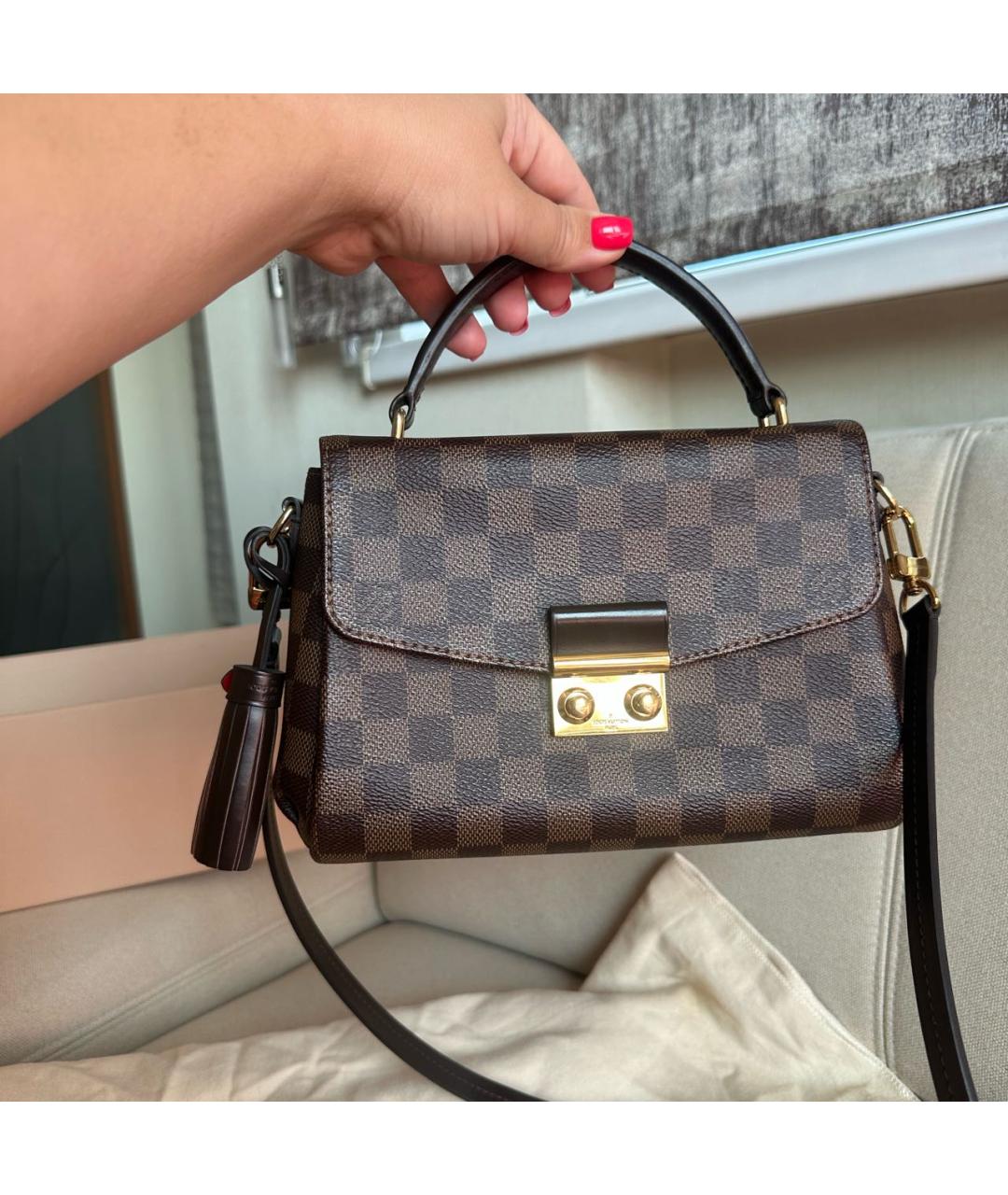 LOUIS VUITTON Коричневая кожаная сумка через плечо, фото 2